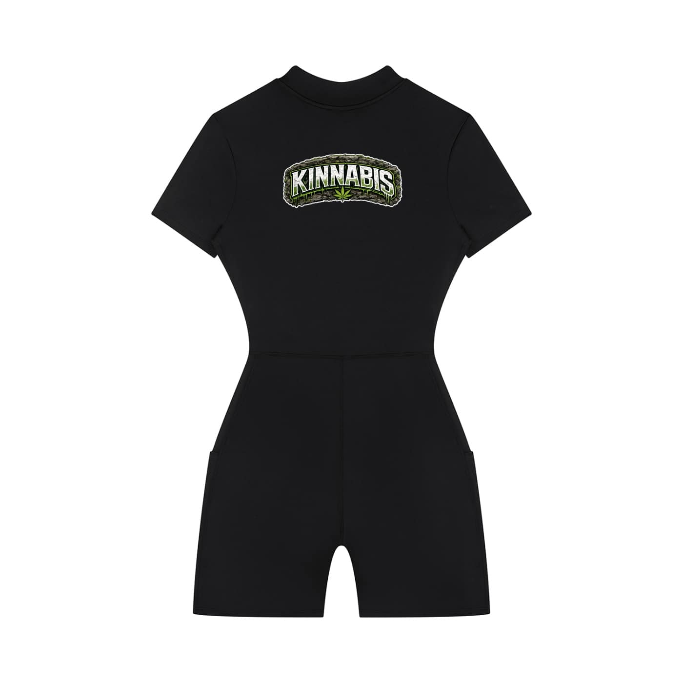 Kinnabis Women's Quarter-Zip Short Sleeve Romper 7 Kinnabis Women's Quarter-Zip Short Sleeve Romper - Image 2