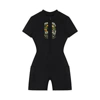 Kinnabis Women's Quarter-Zip Short Sleeve Romper 2 62b52a8c5c8747379d018081a3424462